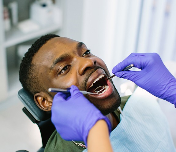 Man receiving dental checkup