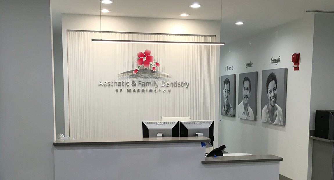 Dental office reception desk