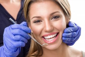 woman smiling dentist visit