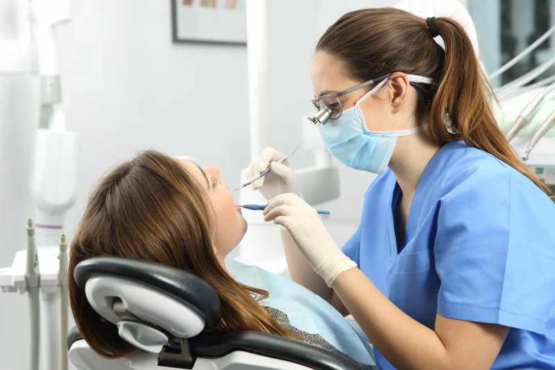 Patient at dental checkups
